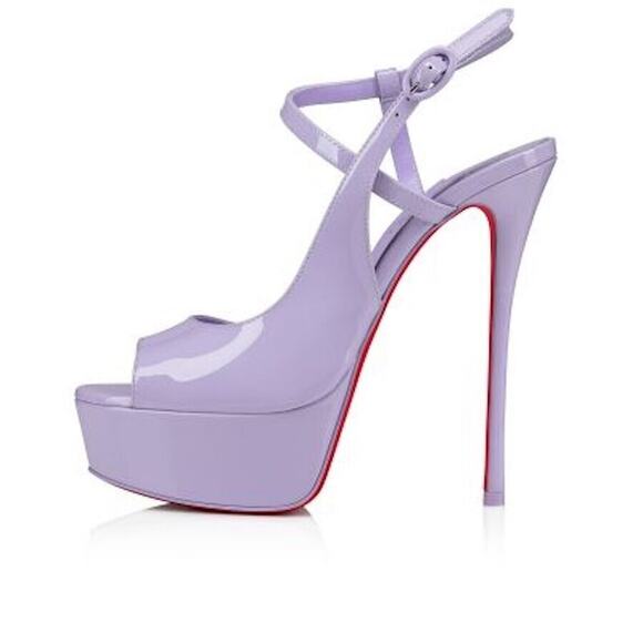 Christian Louboutin So Jenlove Alta 150 Purple Platform Sandal Heel Pump 36 - Picture 3 of 10